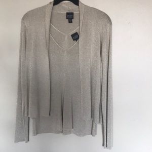 Eileen Fisher dressy sweater set - gold/metallic
